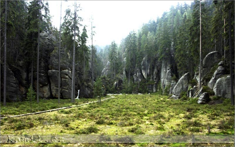 Adršpašské skály, duben 2006